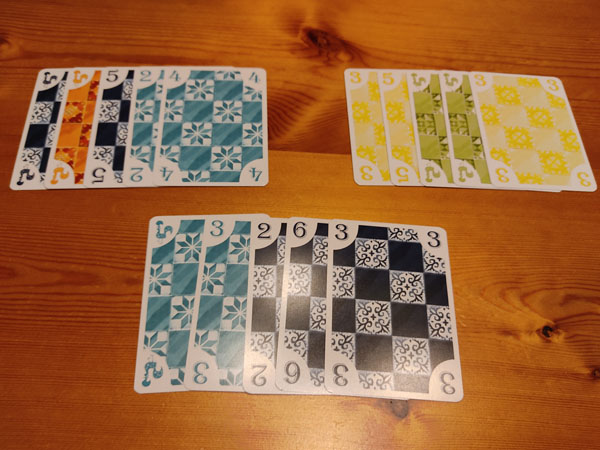 Azul 5211: 5 haankaarten met 3 spelers